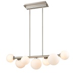 Alouette Linear Pendant - Brushed Nickel / Opal