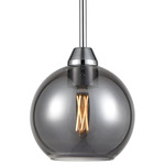 Andromeda Mini Pendant - Chrome / Smoke Glass