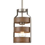 Fort Garry Mini Pendant - Buffed Nickel / Barnwood