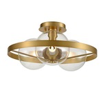 Courcelette Ceiling Light - Venetian Brass / Clear