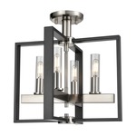 Blairmore Semi Flush Ceiling Light - Satin Nickel / Graphite / Clear