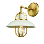 Peggys Cove Wall / Ceiling Light - Matte White / Venetian Brass