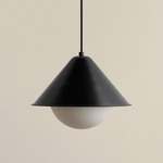 Eave Orb Pendant - Black / Frosted