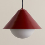 Eave Orb Pendant - Oxide Red / Frosted