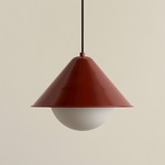 Eave Orb Pendant - Oxide Red / Frosted