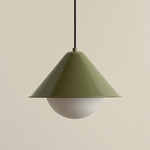 Eave Orb Pendant - Reed Green / Frosted