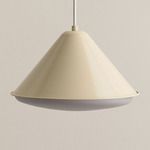 Eave Triangle Pendant - Bone / Frosted