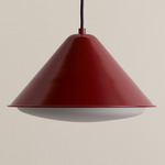 Eave Triangle Pendant - Oxide Red / Frosted