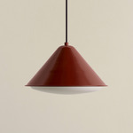 Eave Triangle Pendant - Oxide Red / Frosted