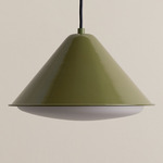 Eave Triangle Pendant - Reed Green / Frosted