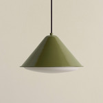 Eave Triangle Pendant - Reed Green / Frosted