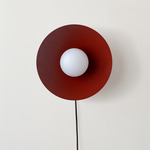 Arundel Orb Surface Mount - Black Canopy / Oxide Red Shade