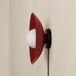 Arundel Orb Surface Mount - Black Canopy / Oxide Red Shade