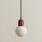 Orb Pendant - Oxide Red / White