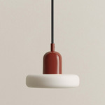 Puck Pendant - Oxide Red / White