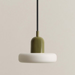 Puck Pendant - Reed Green / White