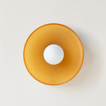 Disc Orb Surface Mount - Black Canopy / Sandblasted Amber