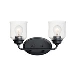 Acadia Bathroom Vanity Light - Black / Clear Seedy