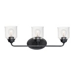 Acadia Bathroom Vanity Light - Black / Clear Seedy