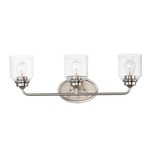 Acadia Bathroom Vanity Light - Satin Nickel / Clear Seedy