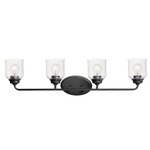 Acadia Bathroom Vanity Light - Black / Clear Seedy