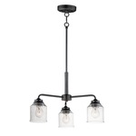 Acadia 3-Light Chandelier - Black / Clear Seedy