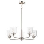 Acadia Chandelier - Satin Nickel / Clear Seedy