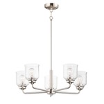 Acadia Chandelier - Satin Nickel / Clear Seedy