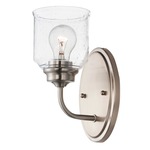 Acadia Wall Sconce - Satin Nickel / Clear Seedy