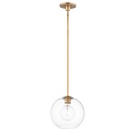 Branch Pendant - Natural Aged Brass / Clear