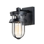 Breakwater Outdoor Wall Sconce - Black / Clear