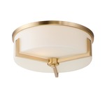 Dart Flush Mount - Satin Brass / Satin White