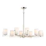 Dart Oval Chandelier - Satin Nickel / Satin White