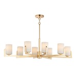 Dart Oval Chandelier - Satin Brass / Satin White