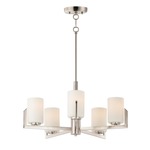 Dart Chandelier - Satin Nickel / Satin White