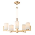 Dart Chandelier - Satin Brass / Satin White