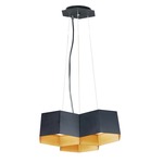 Honeycomb 3-Light Chandelier - Black / Gold