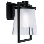 Drape Outdoor Wall Sconce - Matte Black / Frosted