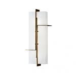 Matrix Indoor / Outdoor Wall Sconce - Aged Brass / Matte Acrylic
