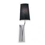 Diamond Round Wall Sconce - Polished Nickel / Black