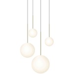 Bola Sphere Option 1 Chandelier - Brass / Opal