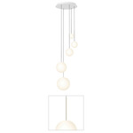 Bola Sphere Option 1 Chandelier - Brass / Opal