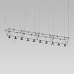 Suspenders Truss Pendant w/ Direct Mount Cylinders - Satin Black