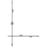 Suspenders 2-Bar Wall / Ceiling Light with Mezzaluna - Satin Black / Clear