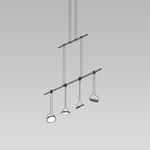 Suspenders Linear Pendant with Light Guide Disk Luminaires - Satin Black