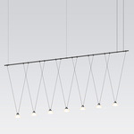 Suspenders Linear Pendant with V-Line Cone Luminaires - Satin Black / White