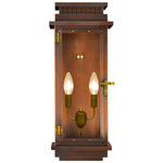 Contempo Flush Outdoor Wall Light - Antique Copper / Clear