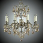 Marlena Chandelier - Antique White / Crystal