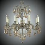 Marlena Chandelier - Antique White Glossy / Crystal