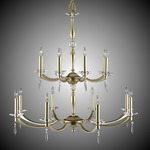 Kensington Two Tier Chandelier - Brass / Crystal